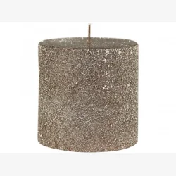 Rustik Creme bloklys med glimmer. 68 timer, Mocca