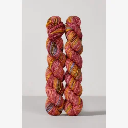 Gusto Wool Echoes � h�ndfarvet str�mpegarn med merino. 100g