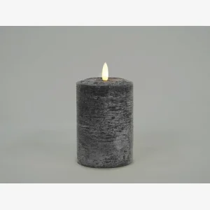 Rustik LED bloklys m/timer. sort. 7,6x16 cm