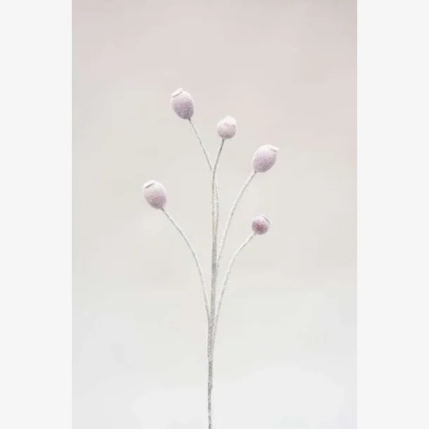 Kunstig valmue kapsel. Rosa. H78cm. 5 grene