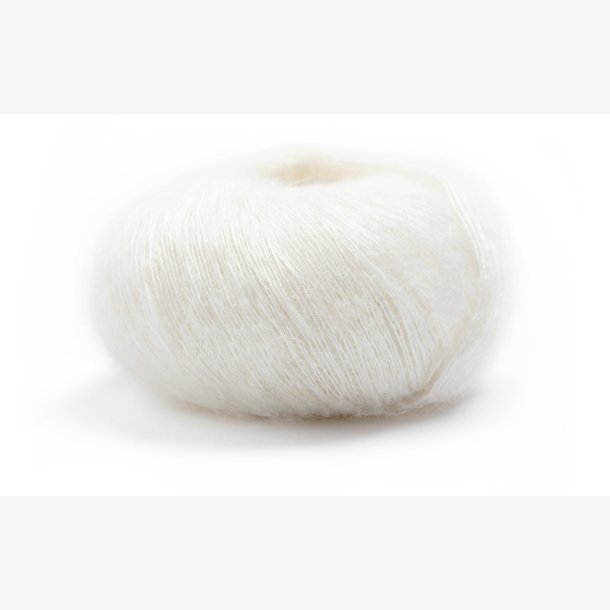 Premia silk-mohair. Natur/Wool White, 25g