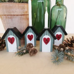 Advent huse til kertelys, 1,2,3 og 4
