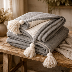 Marvin plaid. M�rk gr�. 120x150 cm