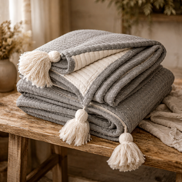 Marvin plaid. M�rk gr�. 120x150 cm