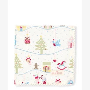 GreenGate, Stofserviet m. blondekant Laura Christmas white