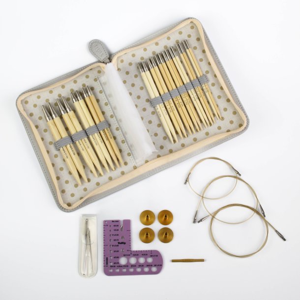 Udskiftelig bambus strikkepinde s�t fra Tulip