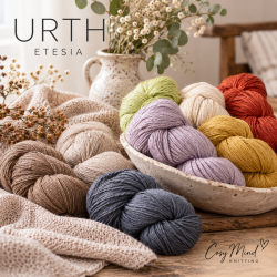 Etesia, H�ndfarvet bomuld/h�r garn fra Utrh Yarns.