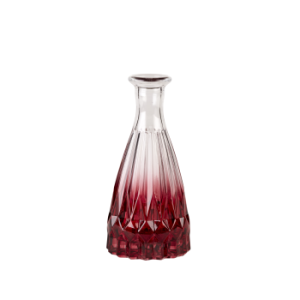 Vase med farveskift fra rd til klar  lille, men ijnefaldende