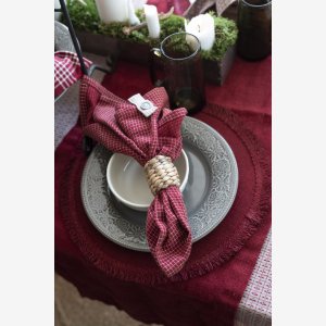 Rasmus Viskestykke, Rd med hvide tern. 100% bomuld