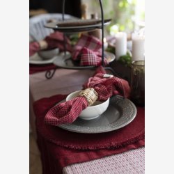 Rasmus Viskestykke, Rd med hvide tern. 100% bomuld