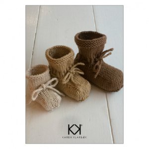 Opskrift p� glatstrikket babysko, 3 st�rrelser