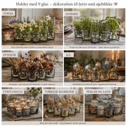 Holder m/9 glas til fyrfadslys eller blomster