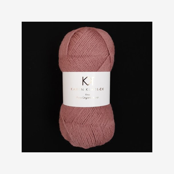 Pure organic wool, fine. Dark Rose