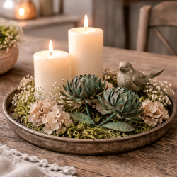 Dekorationsblomst i jern  antique gr�n