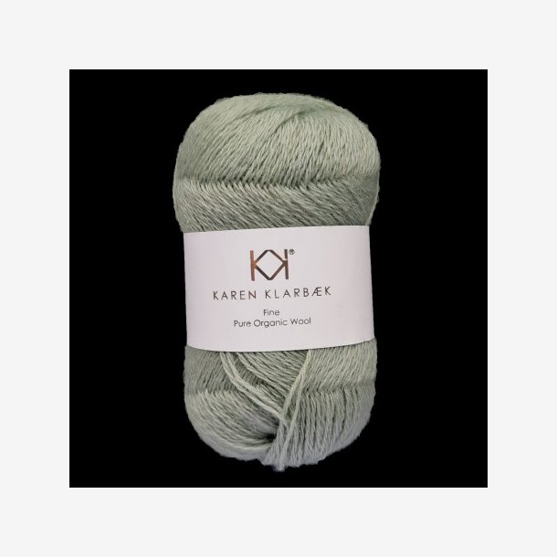 Pure organic wool, fine. Faded Saga Green