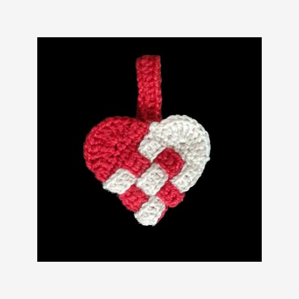 H�klet, flettet julehjerte - trykt opskrift