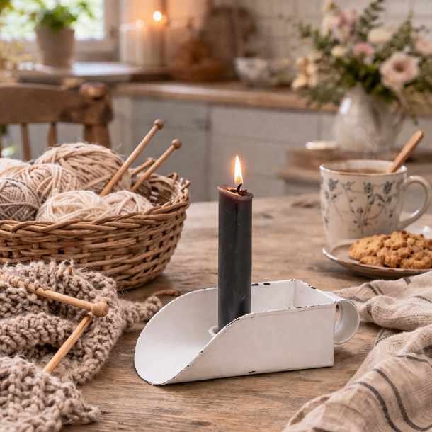 Lysestage Antique hvid til bedelys