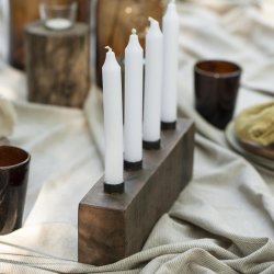 Unika tr lysestage til 4 lys