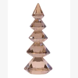 Juletr Facetsleben glas. Amber. H 17 cm