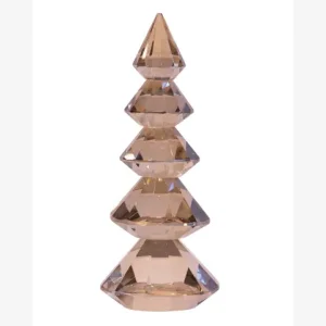 Juletr Facetsleben glas. Amber. H 17 cm