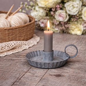 Kammerstage i jern med hank  antik zink