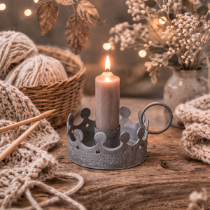 Kammerstage i jern med kronekant  antik zink