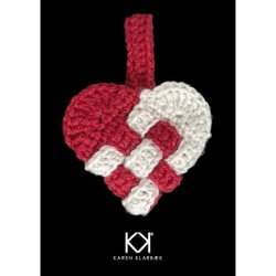 KitSt. 2 store hklede hjerter i Recycled plastic bottels yarn