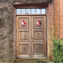 KitSt. 2 store hklede hjerter i Recycled plastic bottels yarn