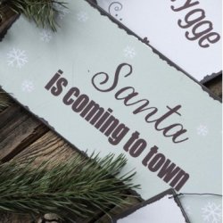 Metalskilt Santa is coming to town