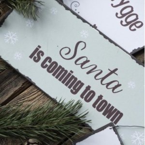 Metalskilt Santa is coming to town