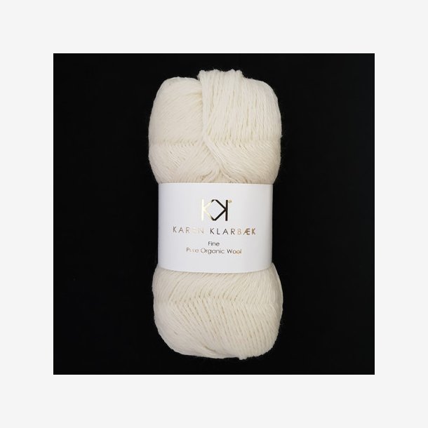 Pure organic wool, fine. Nature White