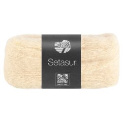 Setasuri let og luksuri�st lacegarn fra Lana Grossa. 25g