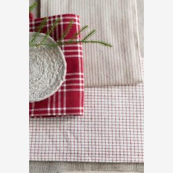 Charlie viskestykke. Hrfarvet med rde striber. 100% bomuld